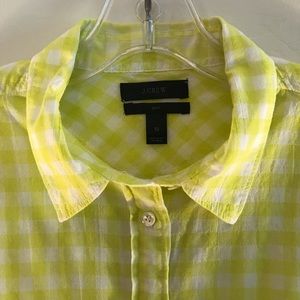 JCrew citron gingham button down
